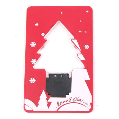 Ningbo JAKATAA Christmas Decoration Pocket Folding Xmas Tree Shape LED Light Credit Card