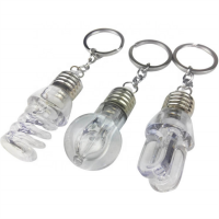 JAKATAA Promotional LED Acrylic Bulb Keychain Custom Logo Printed  With 7 Colorful Light