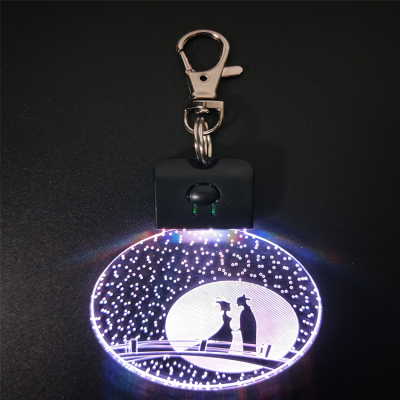 JAKATAA Custom Valentine's Day Gifts Acrylic 3D Led Keychain Night Light For Sweetheart