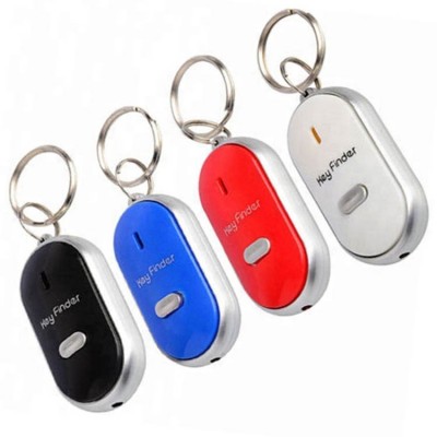 Wholesale promotional gifts electronic light keychain remote sound control anti-lost alarm whistle key finder